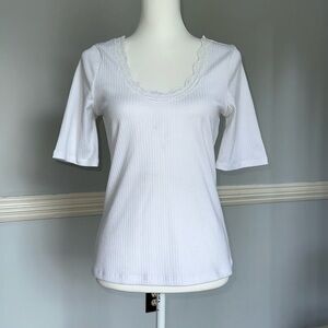 Buckle Willow & root brand white 3/4 sleeve top